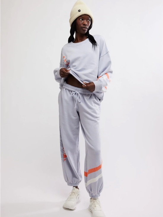 Free People Pants - Free People ALL STAR LOGO PANTS - Steel Sport